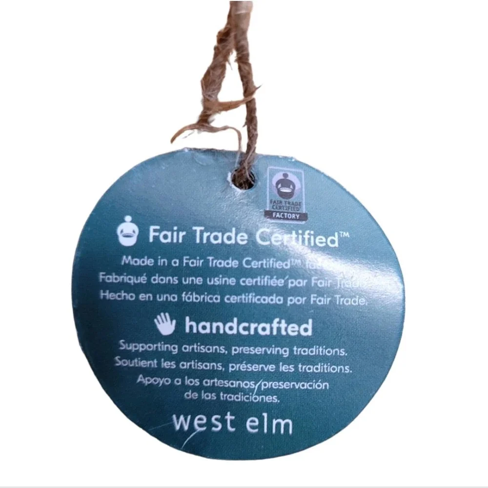 WEST ELM Beaded Felt Ball Ornament